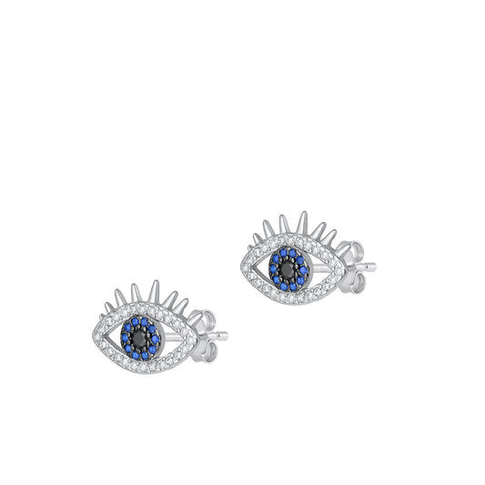 Silver CZ Earring - Eye