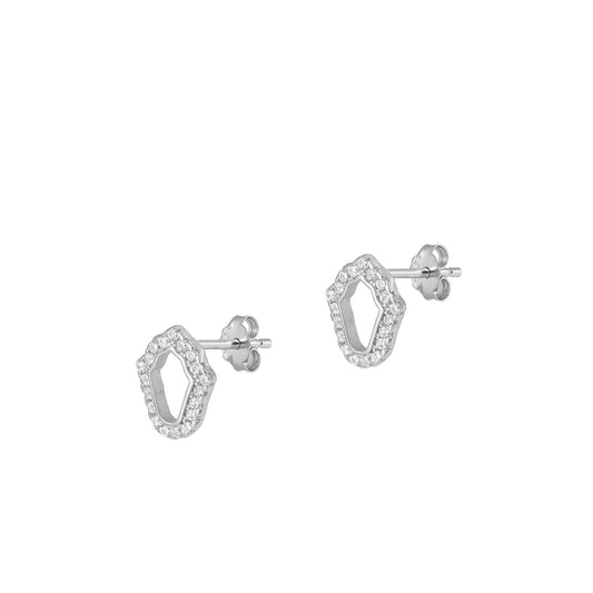 Silver CZ Earring - Hamsa