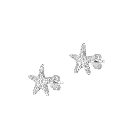 Silver CZ Earring - Starfish