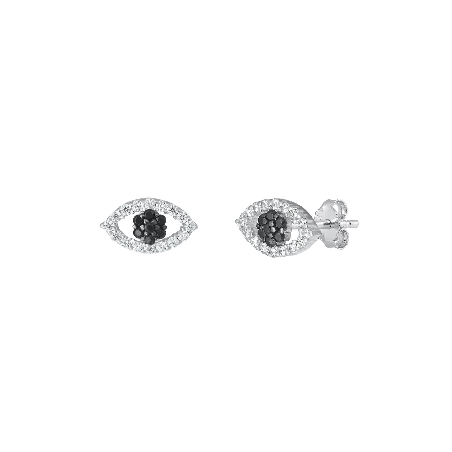 Silver CZ Earrings - Eye