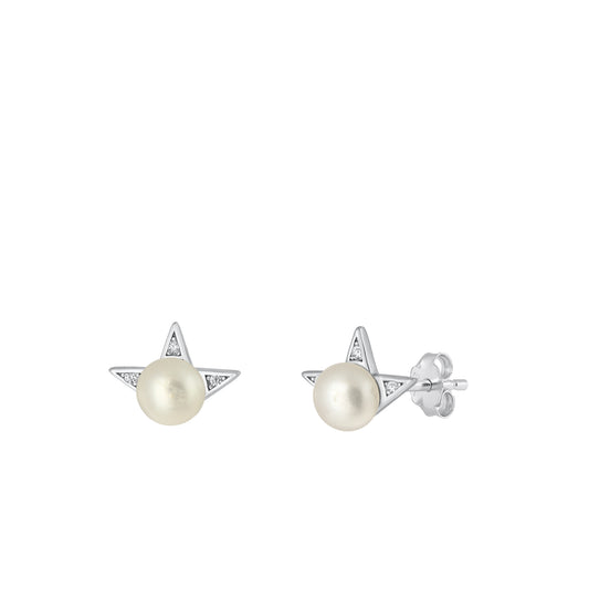 Silver Pearl Earring