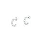 Silver CZ Half Hoop Earrings