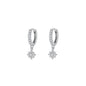 Silver CZ Earrings - Hoop w/ Charm