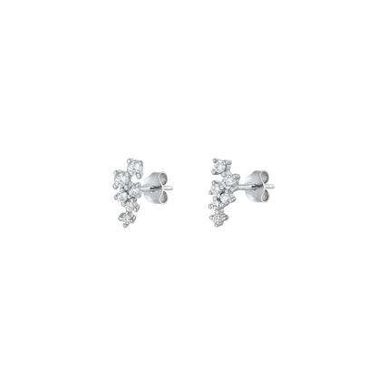 Silver CZ Earrings - Cluster