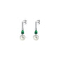 Silver CZ Earrings - Pearl