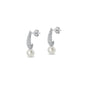 Silver CZ Earrings - Pearl