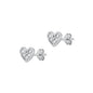 Silver CZ Earrings - Heart