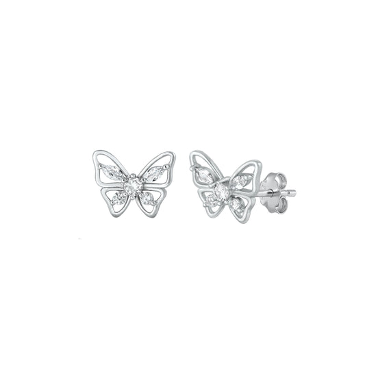 Silver Earrings - Butterfly