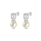 Silver CZ Earring - Pearl