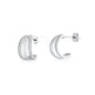 Silver CZ Open Hoop Earrings