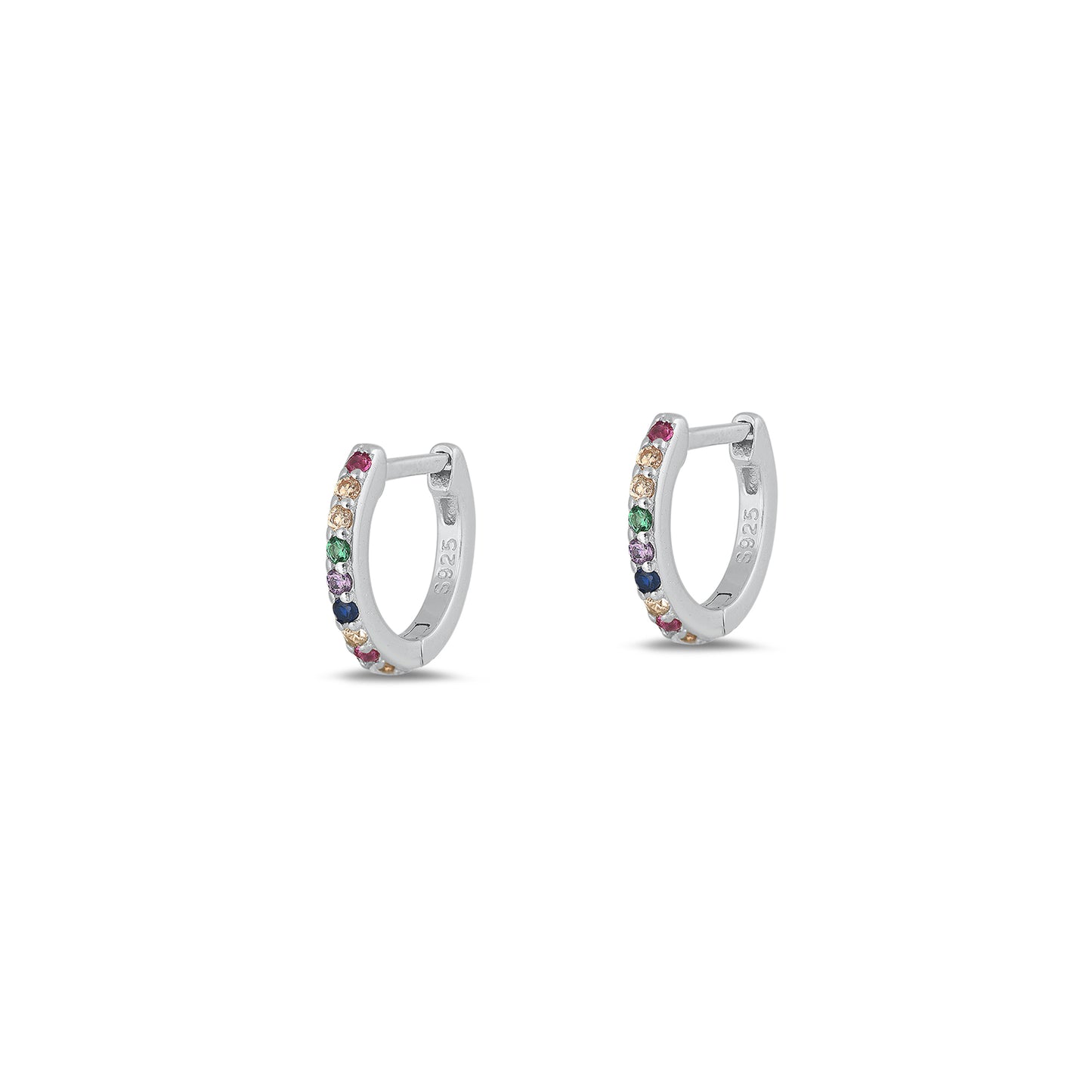 Silver CZ Hoop Earrings