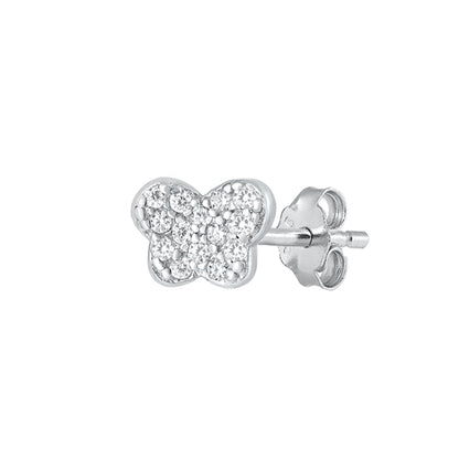 Silver CZ Earring - Butterfly