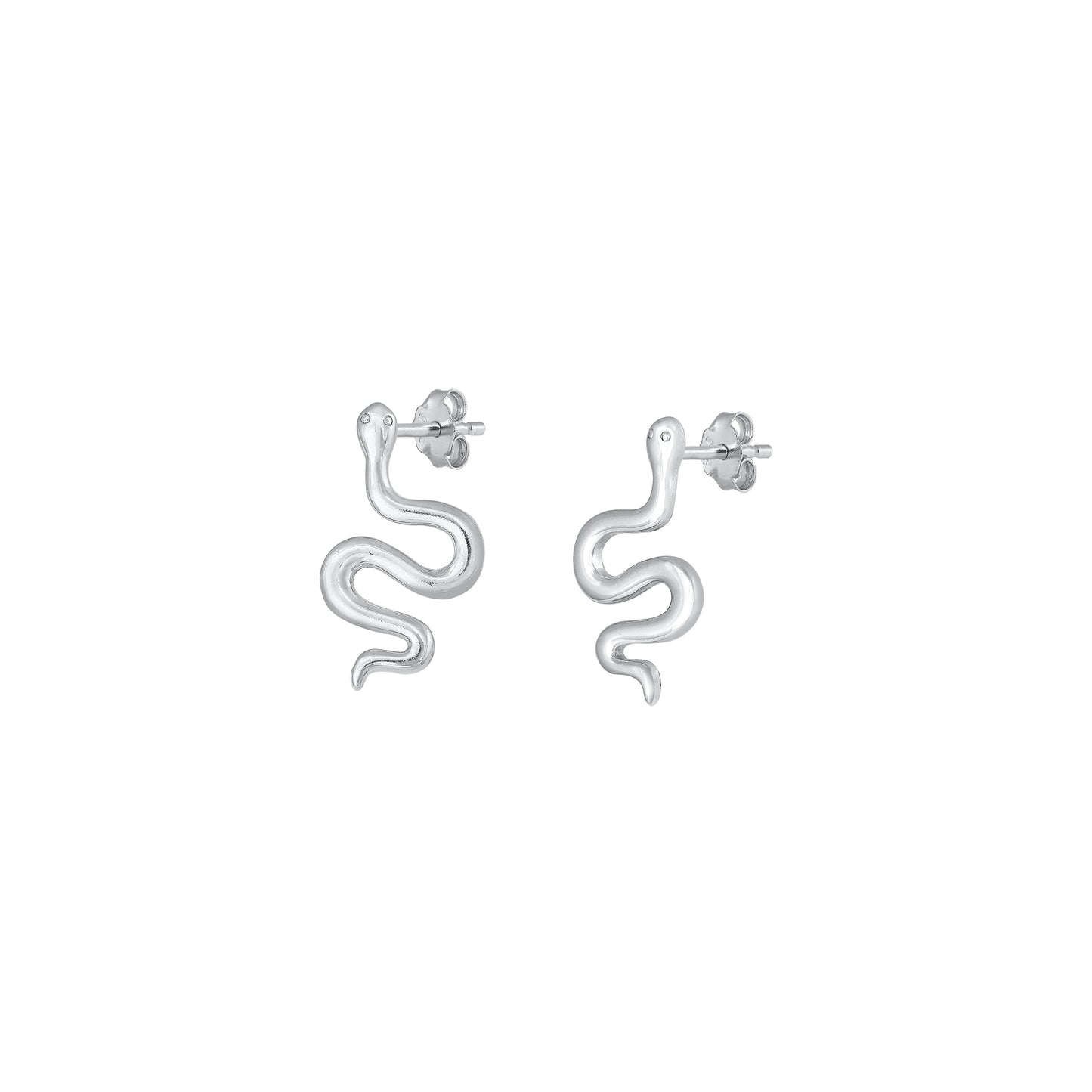 Silver Earrings - Snake