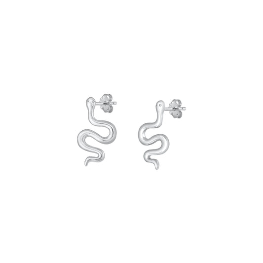 Silver Earrings - Snake