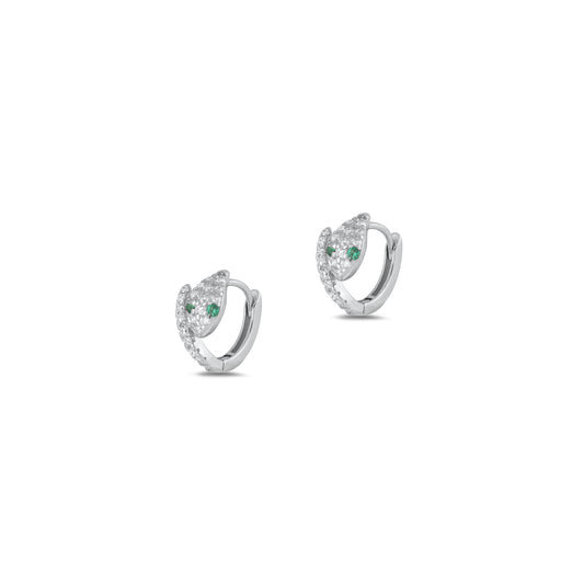 Silver CZ Earring - Snake