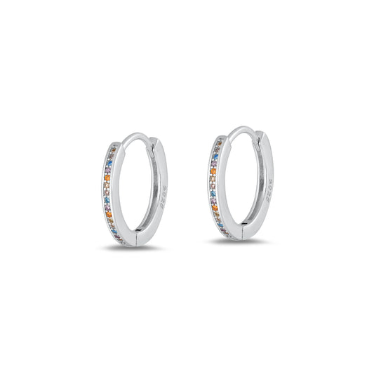 Silver CZ Hoop Earrings