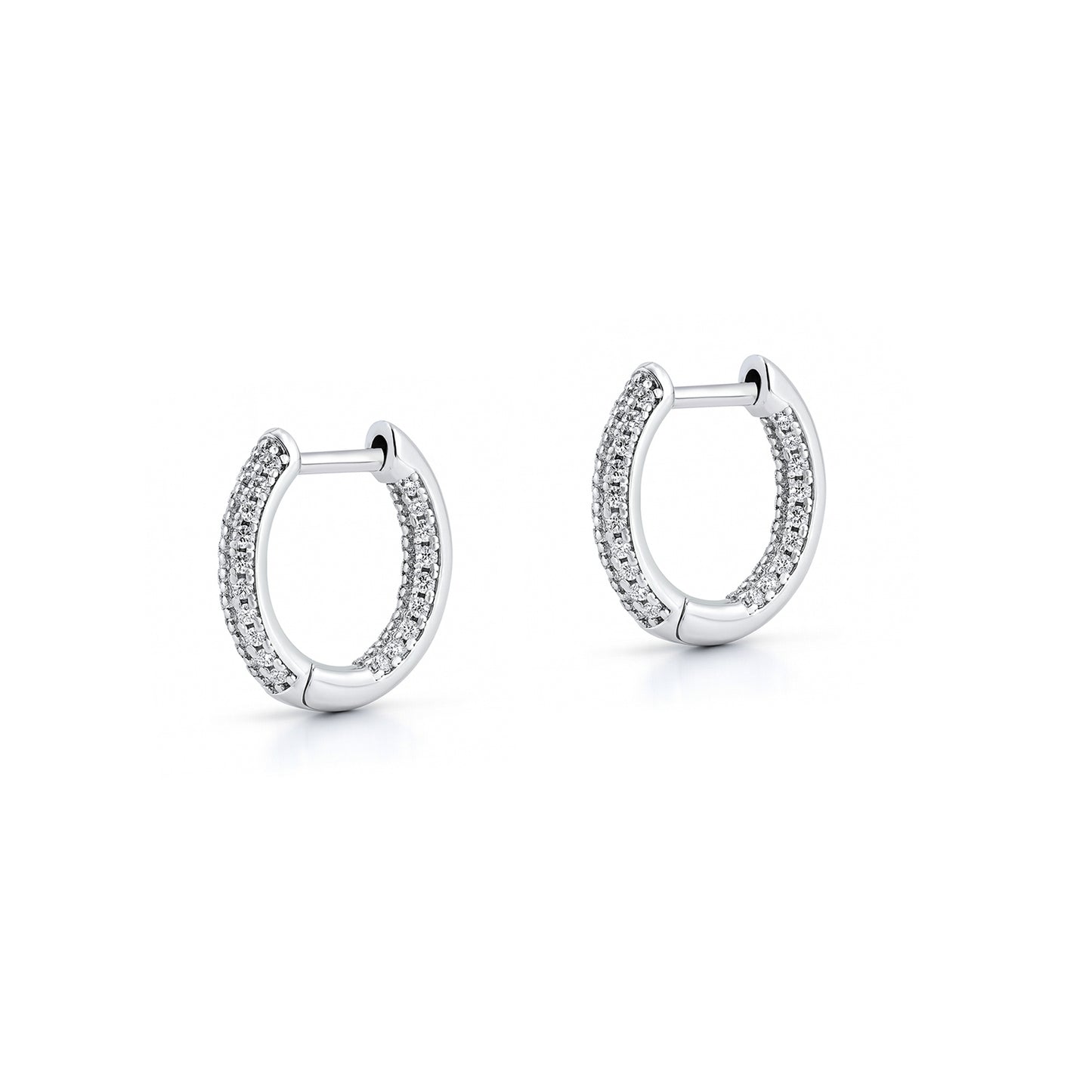 Silver CZ Hoop Earrings