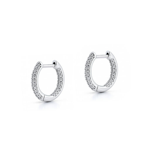 Silver CZ Hoop Earrings