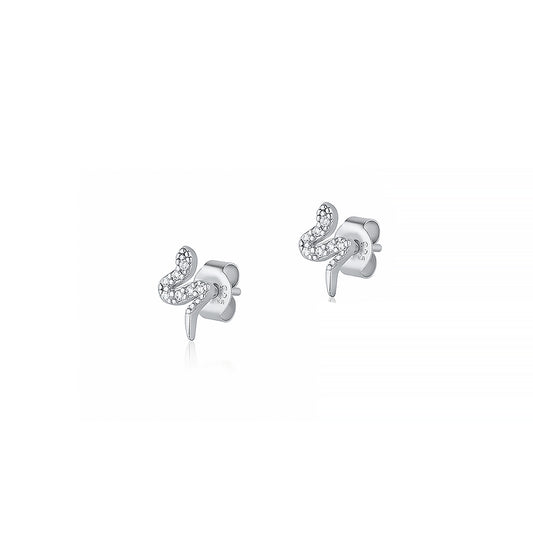 Silver CZ Earring - Snake