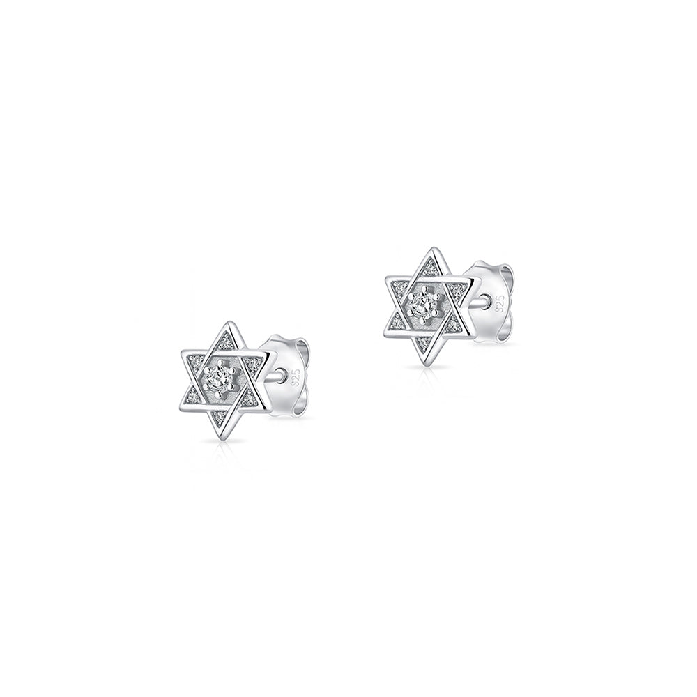 Silver CZ Earring - Star of David