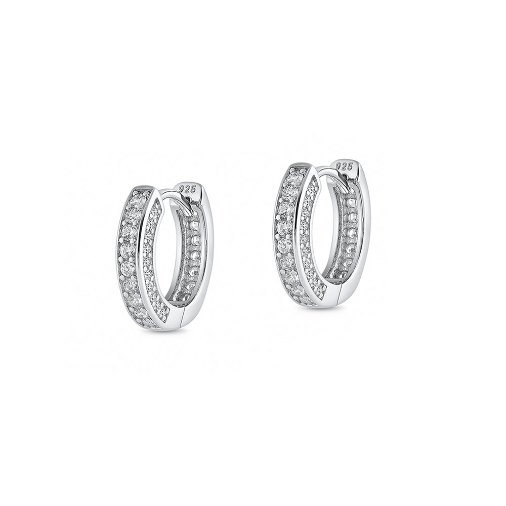 Silver CZ Hoop Earrings