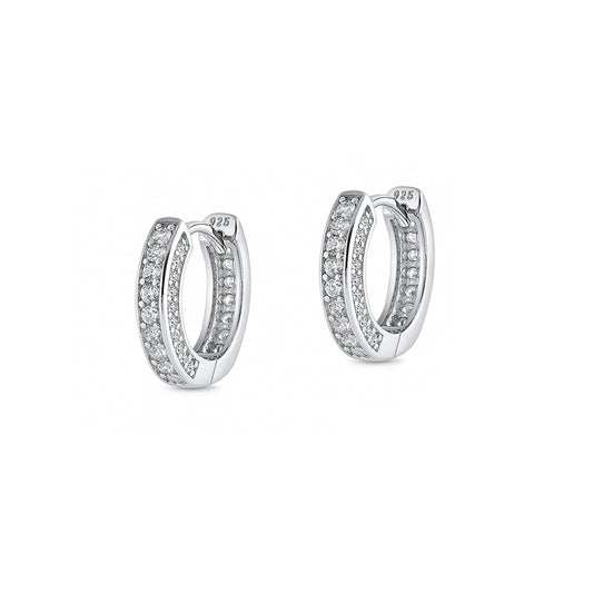 Silver CZ Hoop Earrings