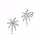 Silver CZ Earrings - Palm Tree