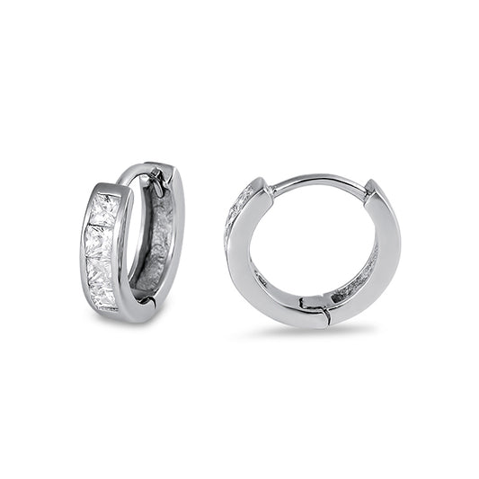 Silver Huggie Earrings