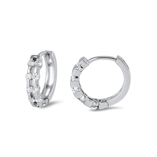 Silver Huggie Earrings