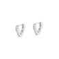 Silver CZ Heart Shaped Hoops