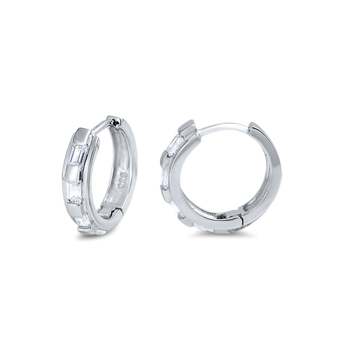 Silver Huggie Earrings