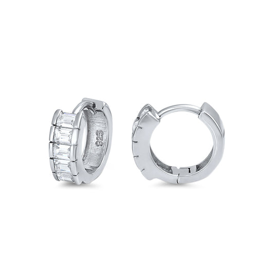 Silver Huggie Earrings