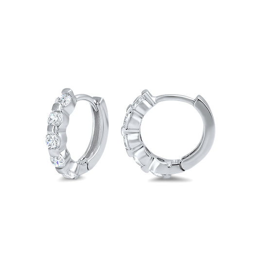 Silver Huggie Earrings