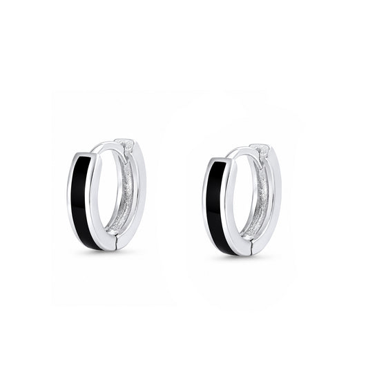 Silver Huggie Earrings