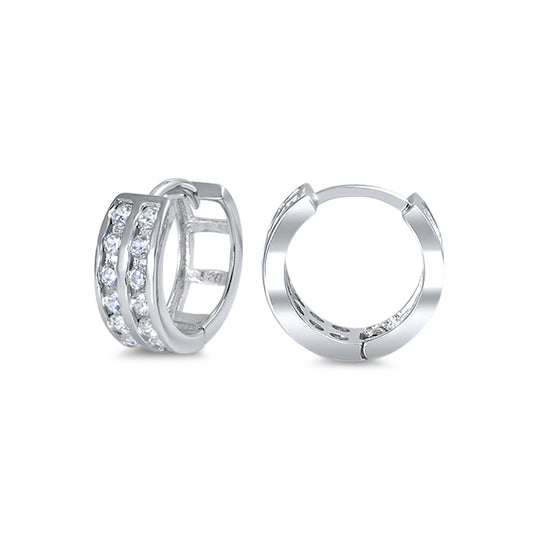 Silver Huggie Earrings