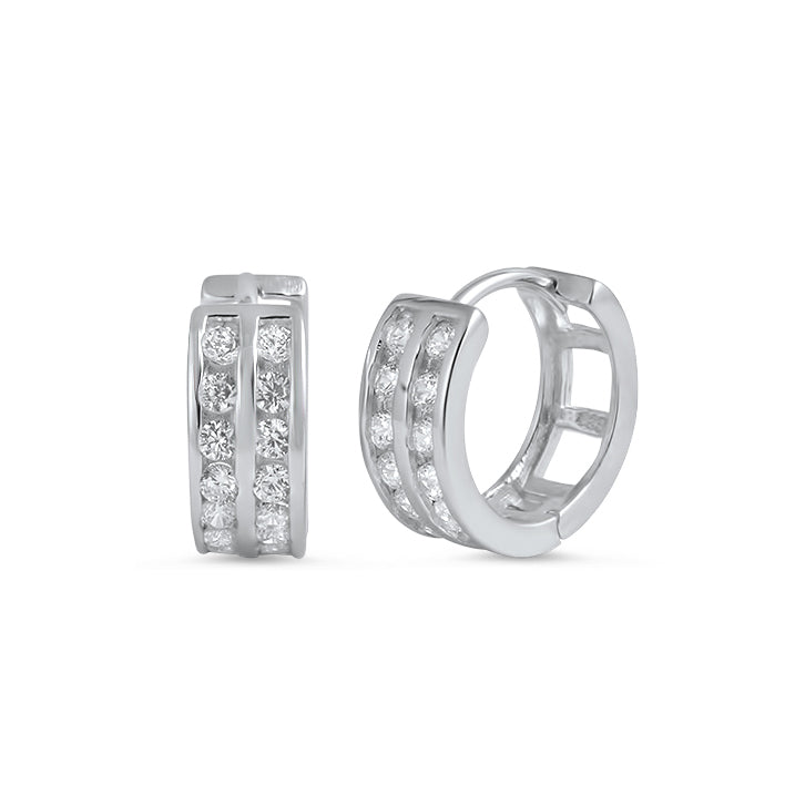 Silver Huggie Earrings