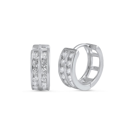 Silver Huggie Earrings
