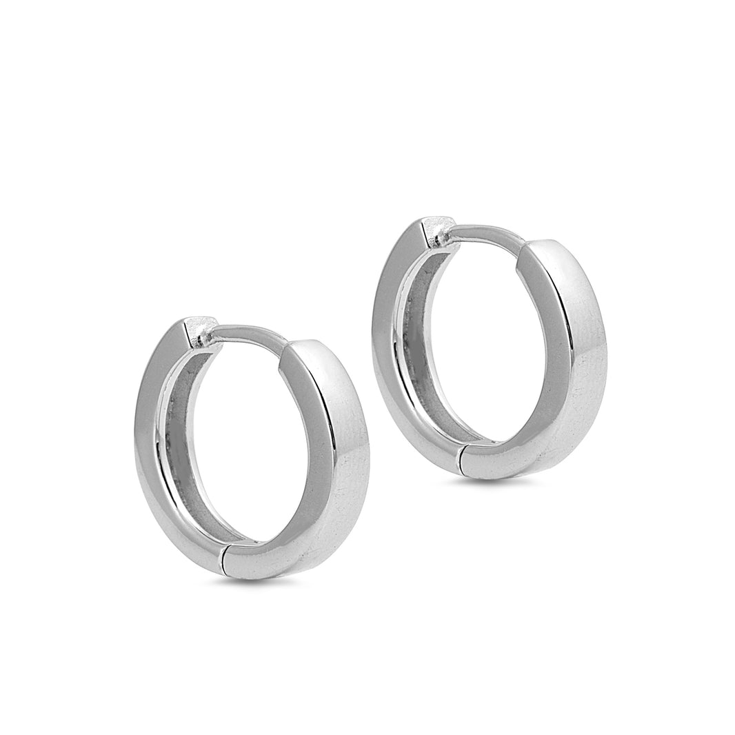 Silver Huggie Hoops - Squared