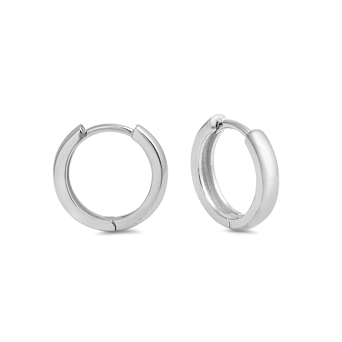 Silver Huggie Earrings - Rounded