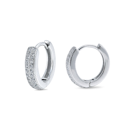 Silver Huggie Earrings