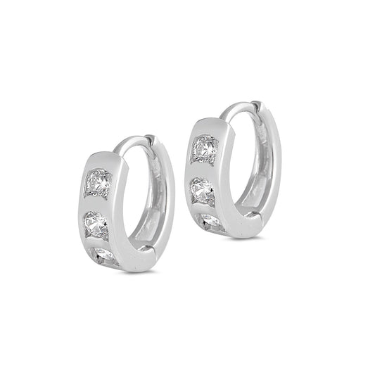 Silver Huggie Earrings