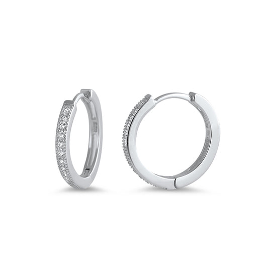 Silver Huggie Earrings