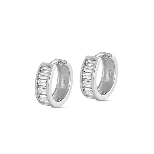 Silver Huggie Earrings