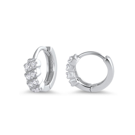 Silver Huggie Earrings