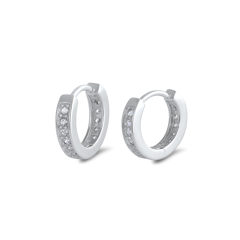 Silver Huggie Earrings