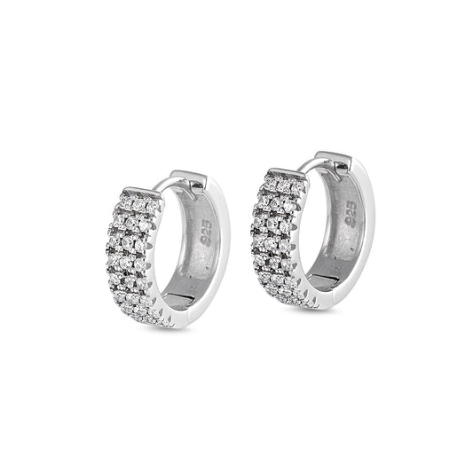 Silver Huggie Earrings