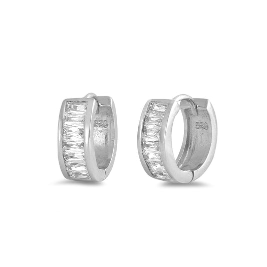 Silver Huggie Earrings