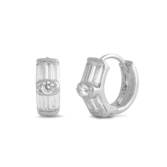 Silver Huggie Earrings