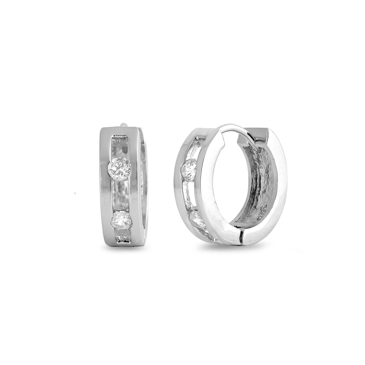 Silver Huggie Earrings