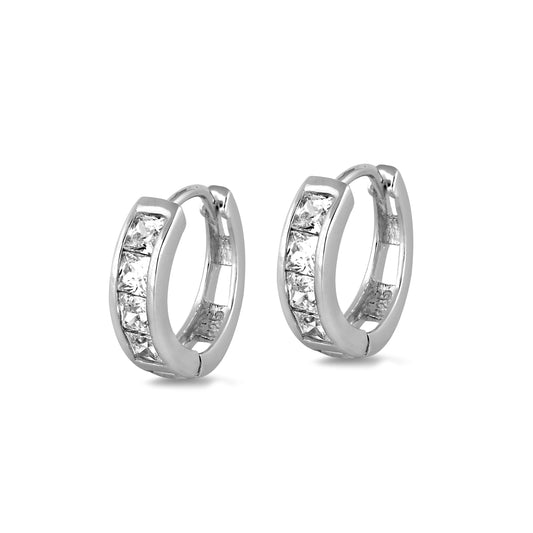 Silver Huggie Earrings